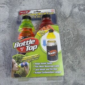 Bottle Top (set of 12) As Seen On TV: Turn Your Can Into A Bottle, Sealed-NWT